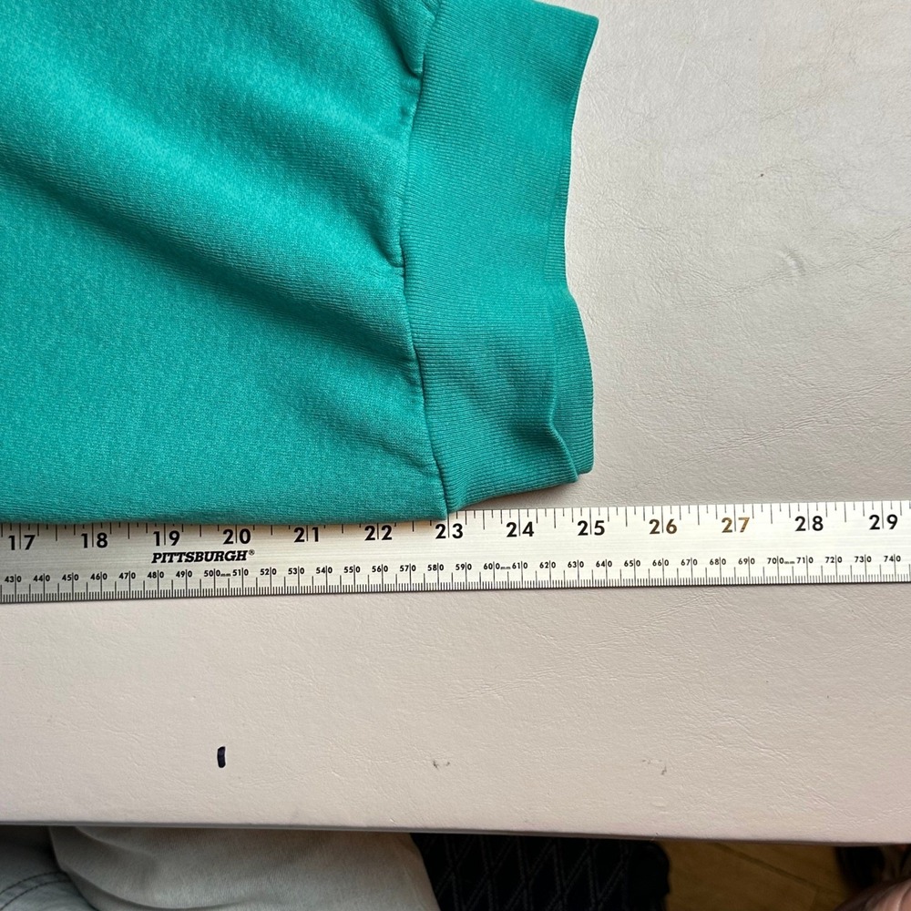 Vintage Fruit of the Loom Country Winter Mock Neck Sweatshirt‎ Teal XL Barn Farm - Picture 12 of 12